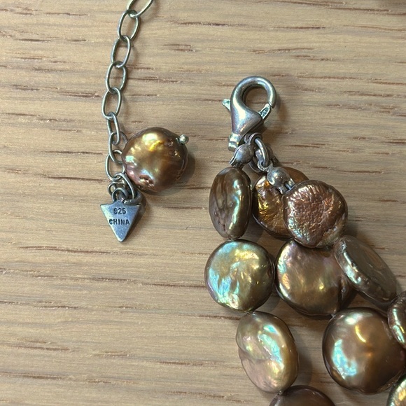 Silpada 925 Bronze Coin Pearl Necklace. - Picture 4 of 5